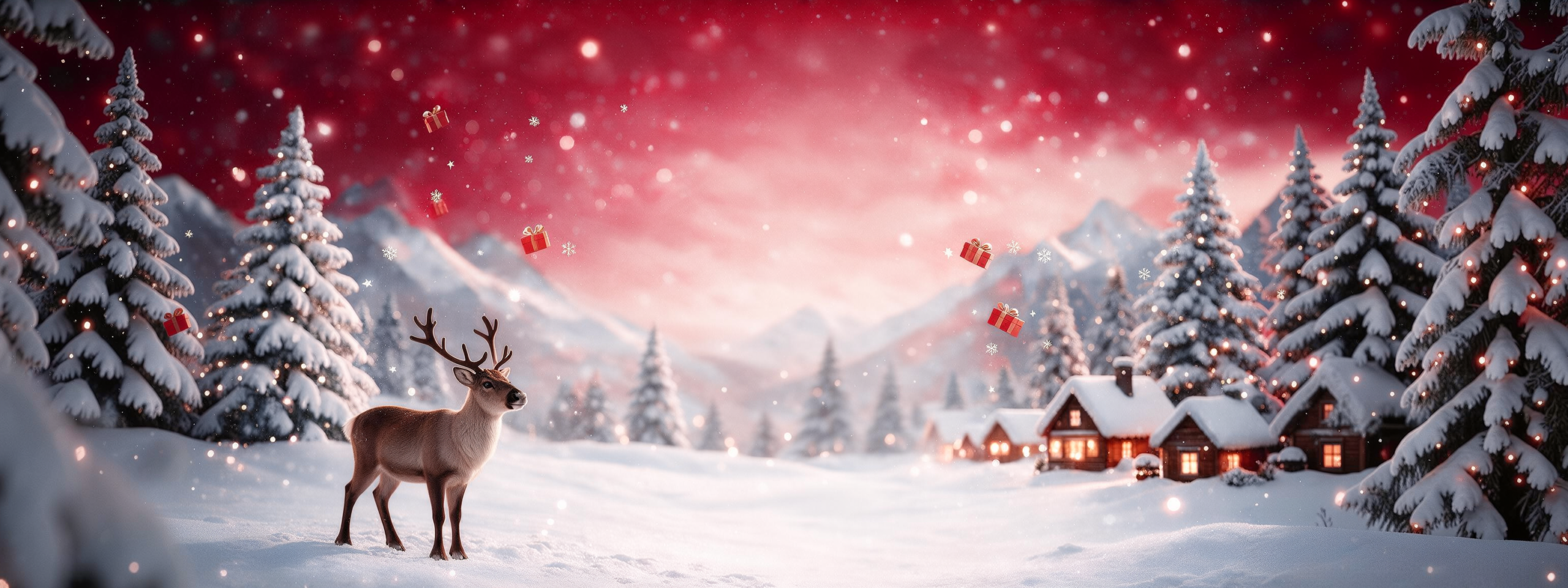 Reindeer village at dusk